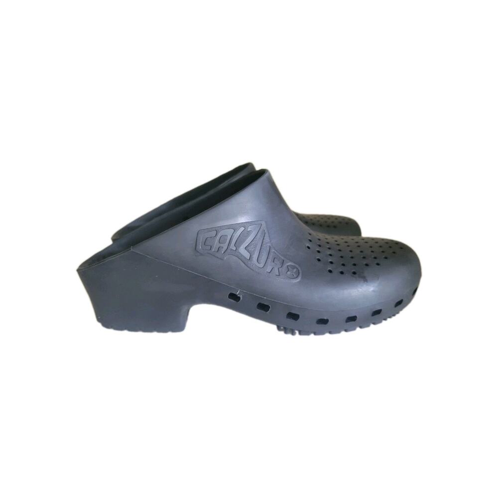 Calzuro Classic Bihos Clog Unisex 36-37 Black Shoe Mule Italy Nurse Chef
